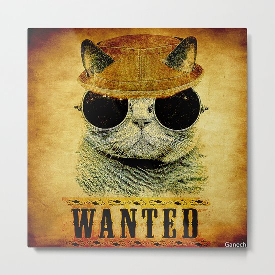 Cat Wanted Metal Print