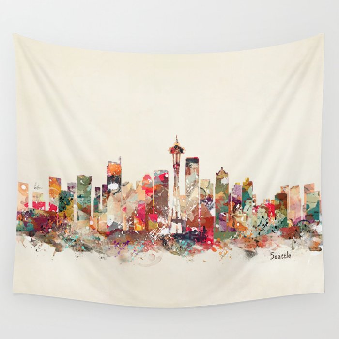 seattle washington Wall Tapestry by bri.buckley  Society6