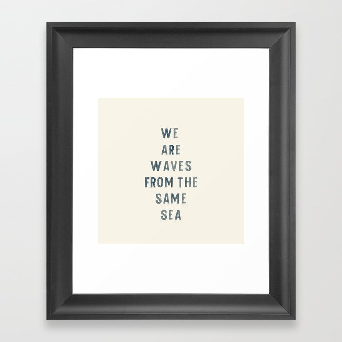 Waves From The Same Sea Framed Art Print
