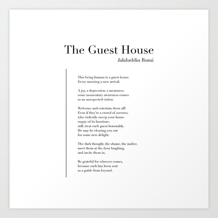 The Guest House by Rumi Art Print by Wise Magpie Prints | Society6