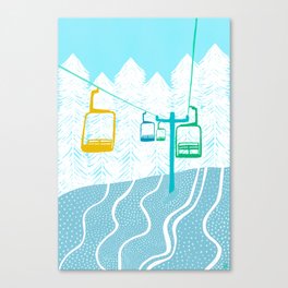 chairlift, winter blue Canvas Print