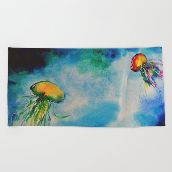Underwater life Beach Towel