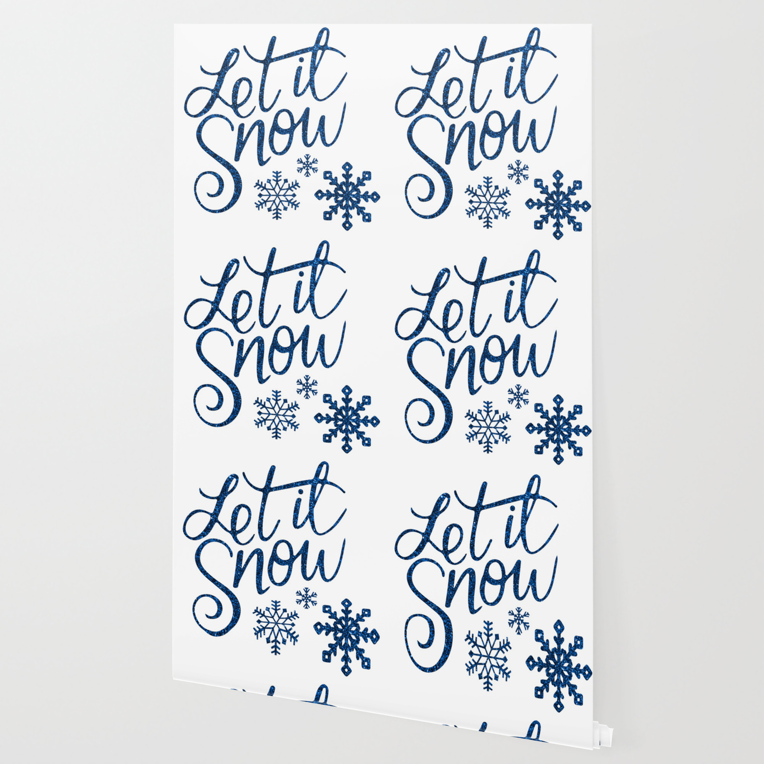 Let It Snow Blue Glitter Color Wallpaper By Nocolordesigns