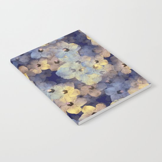 Floral Mauve-Blue-Yellow Notebook