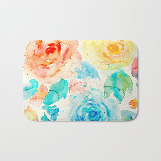 Abstract Flowers 04 Bath Mat