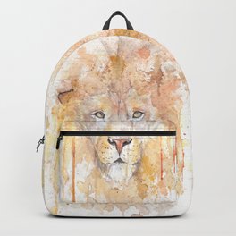 Watercolor Painting of Picture "African Lion" Backpack