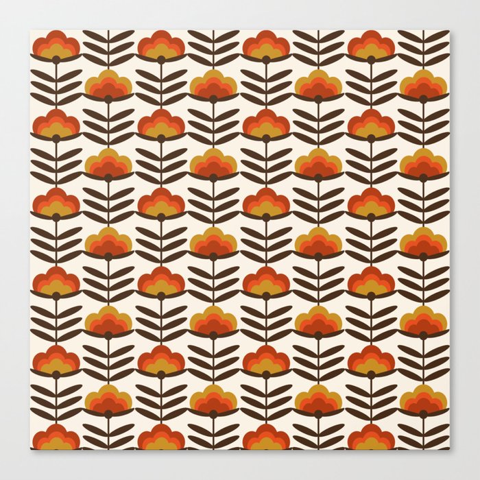 Boogie - retro florals minimal trendy 70s style throwback flower pattern Leinwanddruck Boogie - retro florals minimal trendy 70s style throwback flower pattern Leinwanddruck