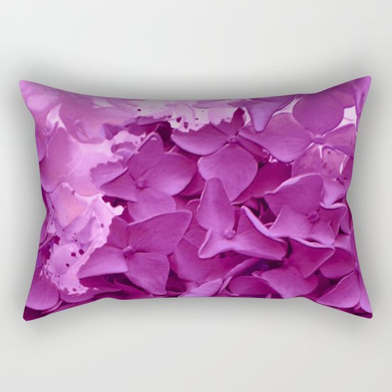 through the purple hydrangea Rectangular Pillow
