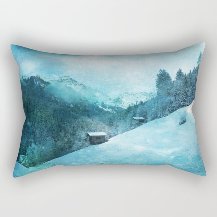 Snow Covered Mountain Rectangular Pillow