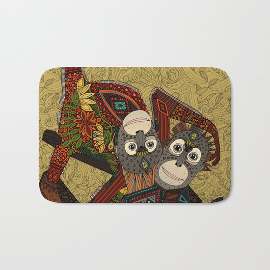 orangutans gold Bath Mat