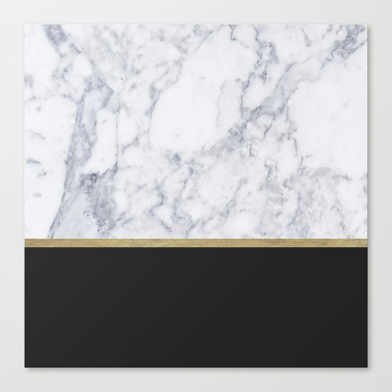 MARBLE GOLD BLACK Canvas Print