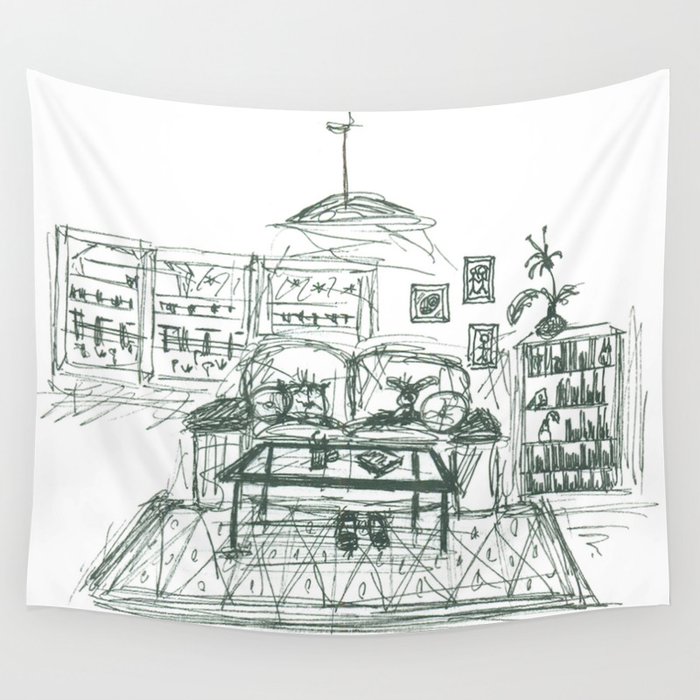 Living Room Sketch Wall Tapestry By Emmamajoros Society6
