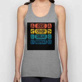 Ride Crash Swear Repeat Design For Cycle Rider Or Tank Top