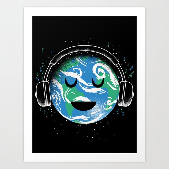 The whole planet loves music Art Print