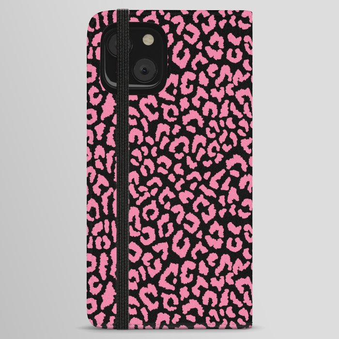 2000s leopard_hot pink on black iPhone Wallet Case