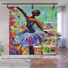 Ballerina dancing on stage Wall Mural
