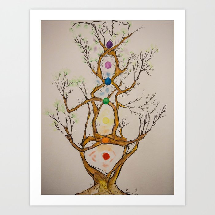 Align the Spirit-Chakra Tree Art Print by NicSoulArt
