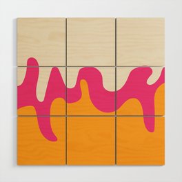 Viscous - Orange Pink Colourful Abstract Art Pattern Design Wood Wall Art
