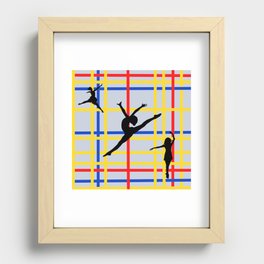 Dancing like Piet Mondrian - New York City I. Red, yellow, and Blue lines on the light blue background Recessed Framed Print