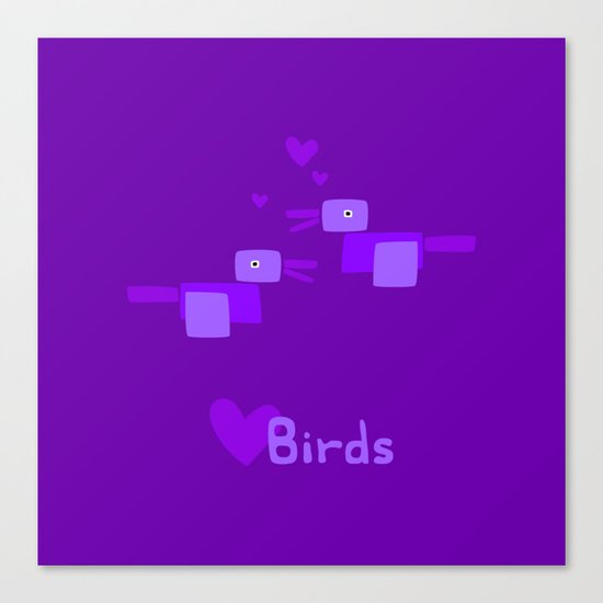 Love Birds-Purple Canvas Print