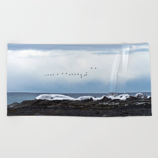 Winter Flight Beach Towel