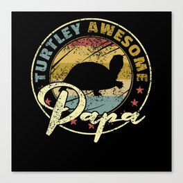 Turtley Awesome Papa Funny Shark Fathers Day Gift Canvas Print