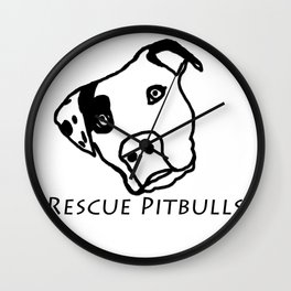 Rescue Pitbulls Logo Wall Clock | Animal 