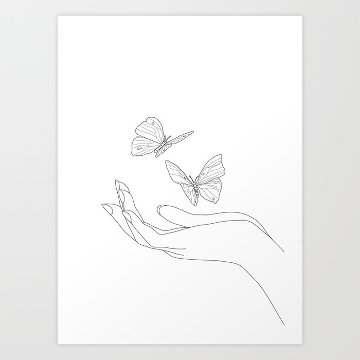 Butterflies on the Palm of the Hand Kunstdrucke