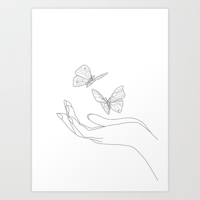 Découvrez le motif BUTTERFLIES ON THE PALM OF THE HAND par Andreas12 en affiche chez TOPPOSTER