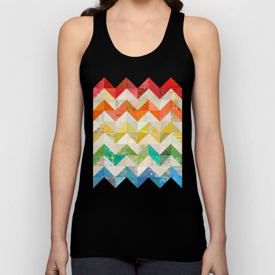 Chevron Rainbow Quilt Unisex Tank Top