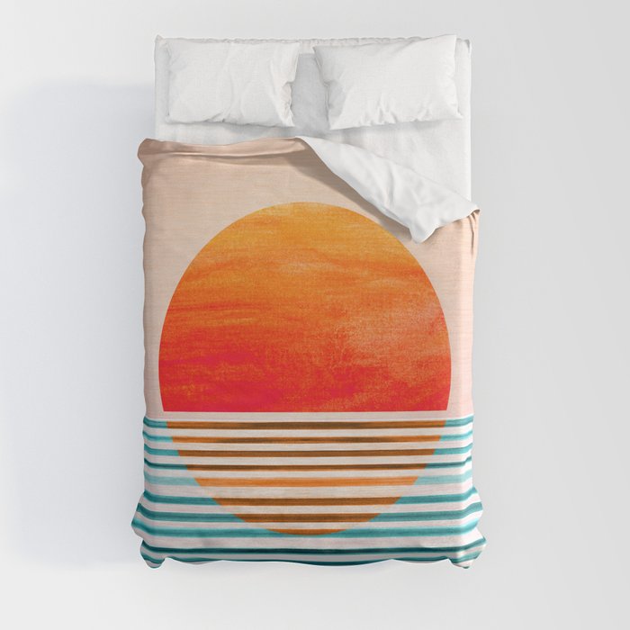 Minimalist Sunset III / Abstract Landscape Duvet Cover