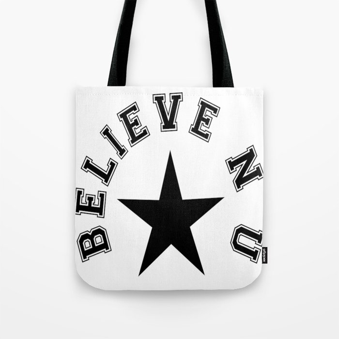 believe n u center star Tote Bag
