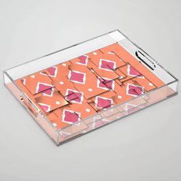 Peach and Pink Geometric art and home decor Acrylic Tray