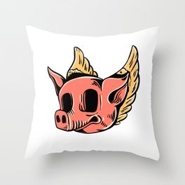 flying pig Throw Pillow