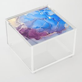 Cornflower Blue + Deep Magenta Abstract Haze Acrylic Box