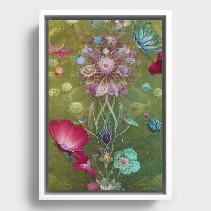 Fantasy Flowers of Art Nouveau - #1 Framed Canvas