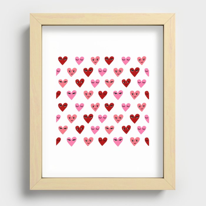Society6 ケース Cute Red based White Heart Love Heart love valentines day gifts hearts with faces cute