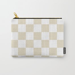 Checkered - White and Pearl Brown Carry-All Pouch