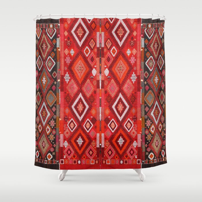 N272 - Traditional Berber Bohemian Geometric Moroccan Fabric Styles Shower Curtain