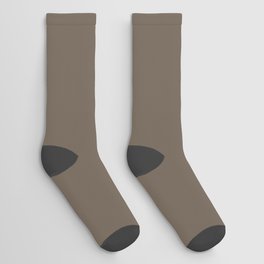 Neutral Dark Tree Bark Brown Single Solid Color Coordinates with PPG Introspective PPG15-18 Socks