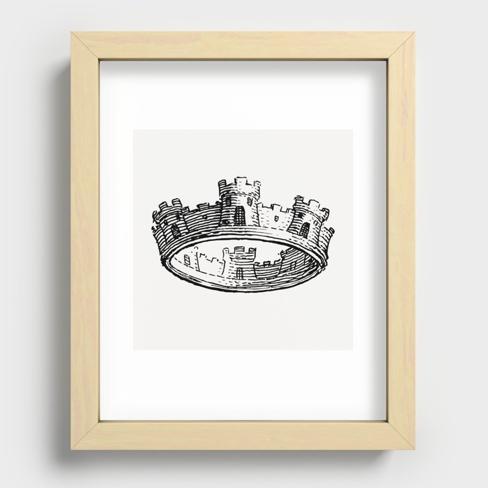 King's Crown Illustration Recessed Framed Print