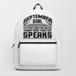 September Girl Knows More Than She Says Thinks More Than Speaks Backpack | Birthdayboy, Collage, Virgogift, Birthdaycard, Virgoshirt, Virgobirthday, Birthdaygirl, Birthdayshirt, Virgocard, Birthdayteeshirt 