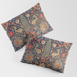 17th Century Persian Rug Print with Animals Pillow Sham