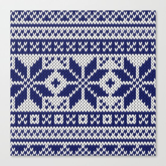 Winter knitted pattern 5 Canvas Print