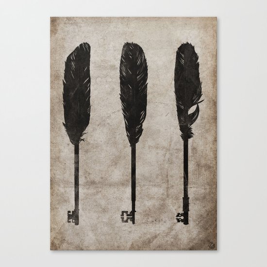 keys/ feathers Canvas Print