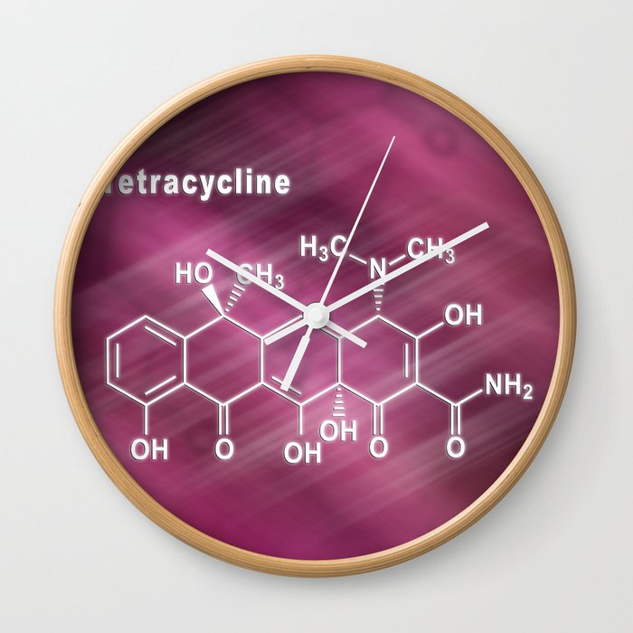 Tetracycline antibiotic, Structural chemical formula Wall Clock