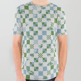Geometric Checked Eyes Pattern (2.0) All Over Graphic Tee