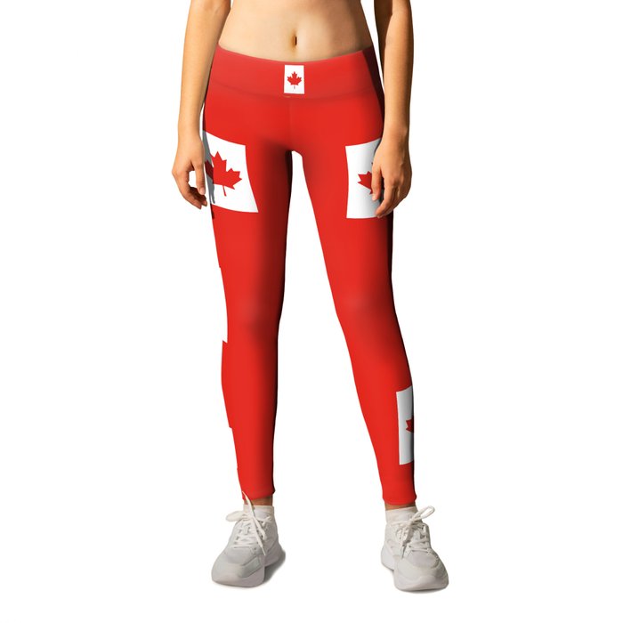 Red and White Canada Flag Leggings by BijStore
