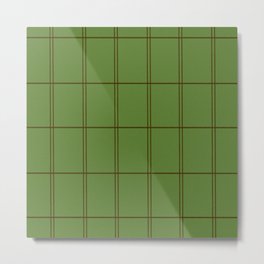 Tartan minimal green pattern warm Metal Print