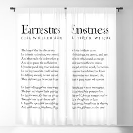 Earnestness - Ella Wheeler Wilcox Poem - Literature - Typography Print 1 Blackout Curtain